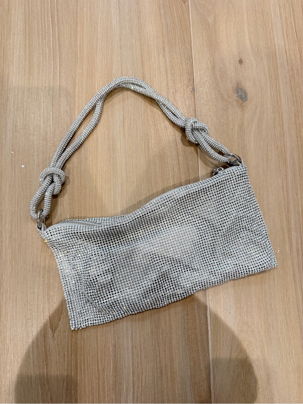 Crystal Mesh Shoulder Bag in Silver